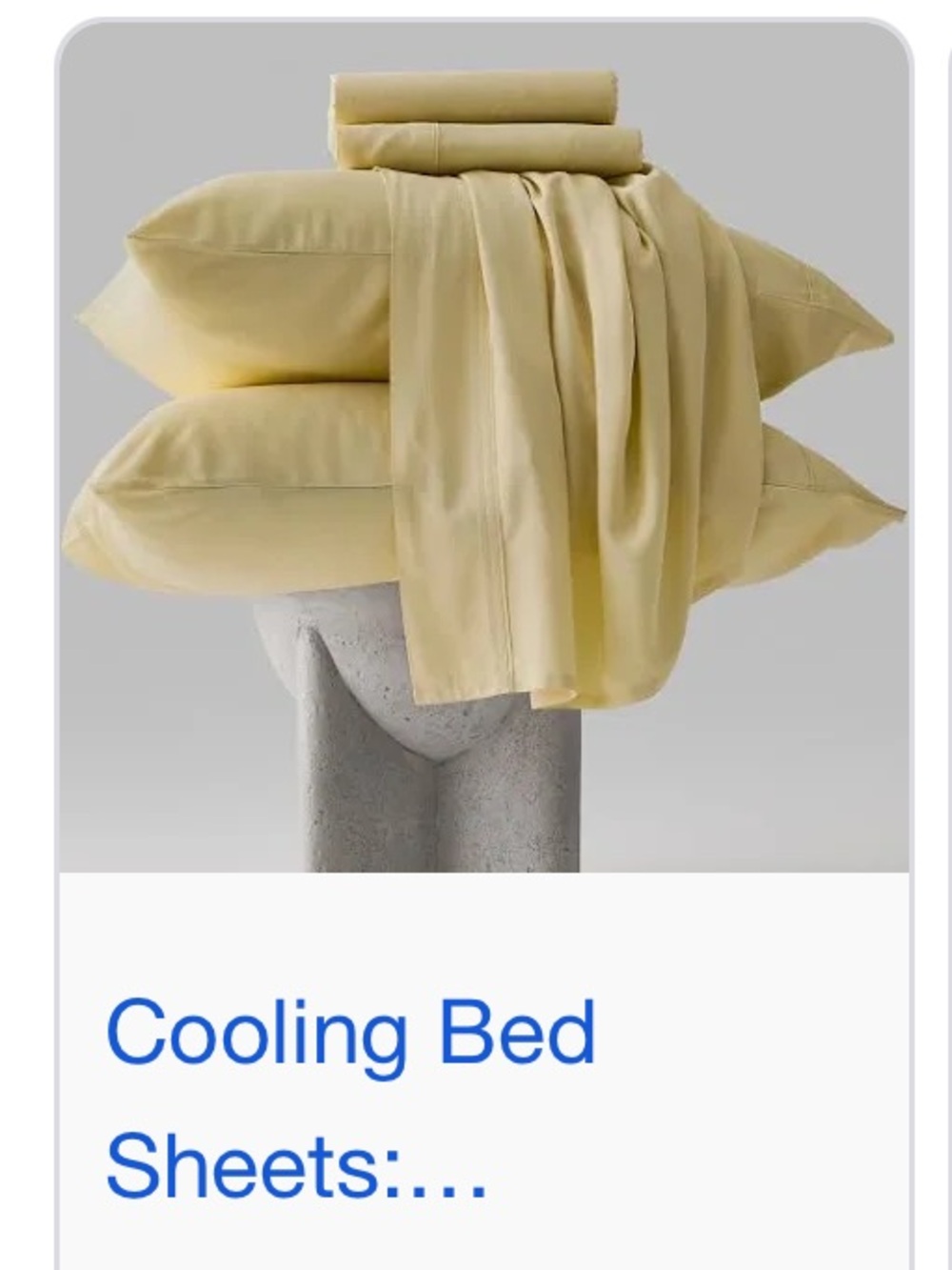 Iced Cooling Bamboo Sheet Set - Butter Yellow
